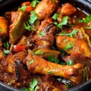 galinha caipira com pirão